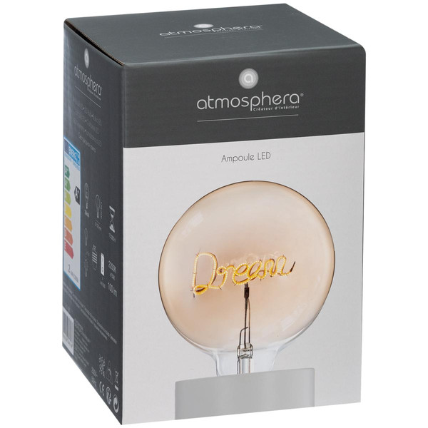 Ampoule LED mot "Dream" ambrée E27