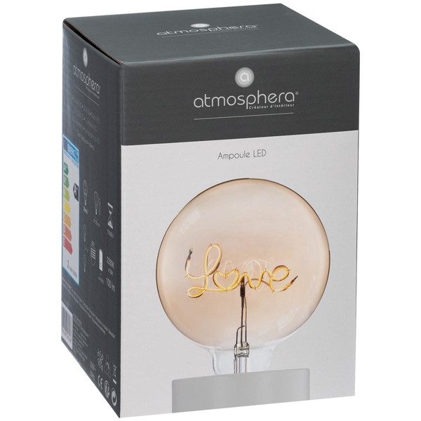 Ampoule LED mot "Love" ambrée E27
