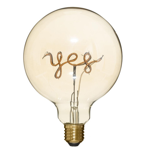 Ampoule Led Mot Yes Ambrée G 125 - Ampoule filament deco
