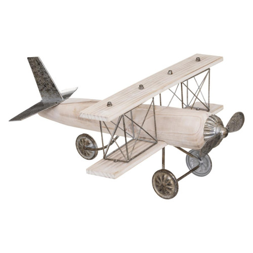 Avion Métal/Bois Marron 45X36,5X22,5