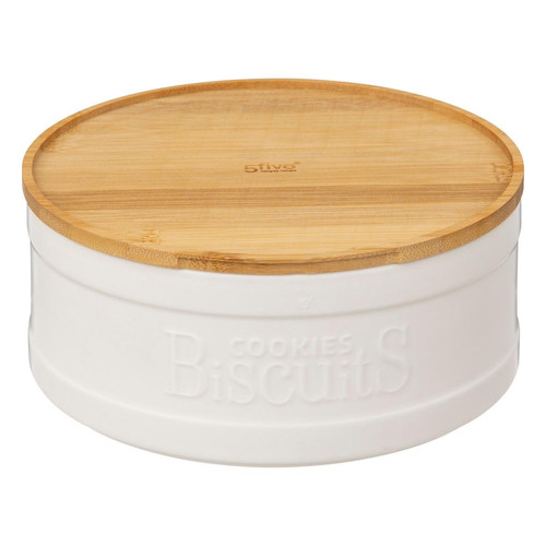 Boîte biscuits en céramique "Naturéo" - blanc  3S. x Home  - Accessoire cuisine design