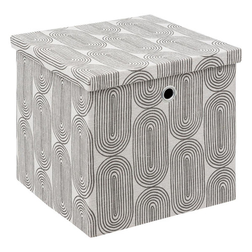 Boîte tissu 31x31 gris avec motifs "Mix 'n Modul" - 3S. x Home - 3s x home