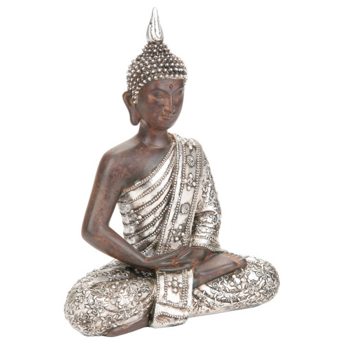 Bouddha en argent H28 méditation 3S. x Home  - Objet deco design