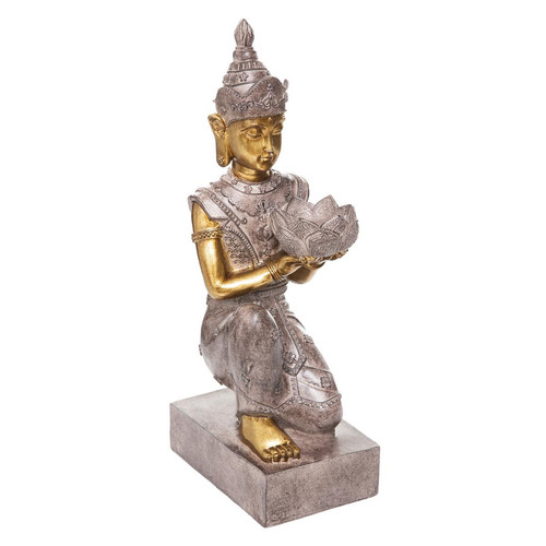 Bouddha en resine et photophore H45cm