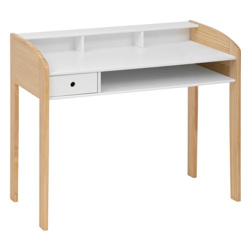 Bureau enfant L100cm blanc en bois 3S. x Home  - Nouveautes deco design