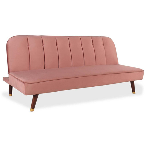 Canapé convertible clic-clac Olympia Velours Rose 3S. x Home  - Canape simili cuir