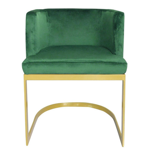 Chaise / Fauteuil Noellie Velours Vert pieds Or