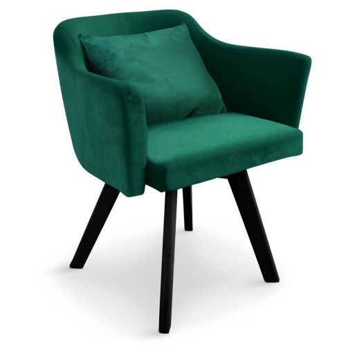 Chaise / Fauteuil scandinave Dantes Velours Vert - 3S. x Home - Chaise design et tabouret design