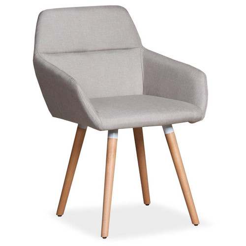 Chaise / Fauteuil scandinave Frida Tissu Beige 3S. x Home  - Chaise design