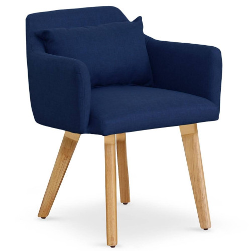 Chaise / Fauteuil scandinave Gybson Tissu Bleu - 3S. x Home - Chaise bleu design