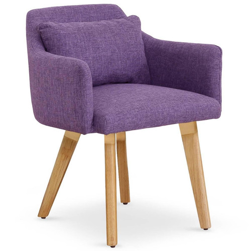 Chaise / Fauteuil scandinave Gybson Tissu Violet - 3S. x Home - Chaise design et tabouret design