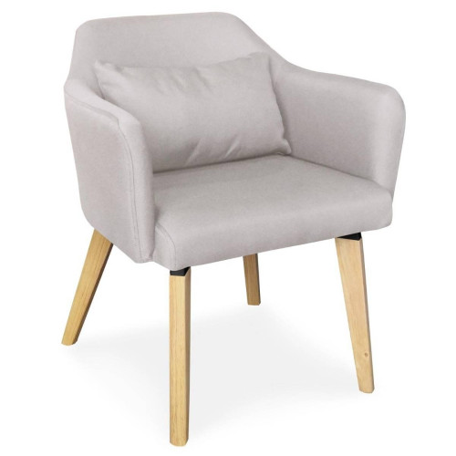 Chaise / Fauteuil scandinave Shaggy Tissu Beige 3S. x Home  - Chaise design