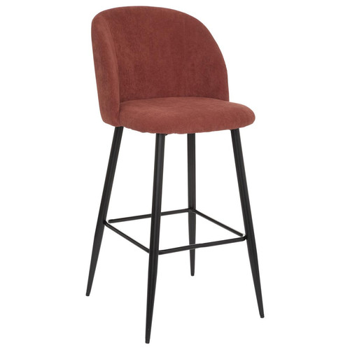Chaise bar "Céleste" terracota avec pied noir 3S. x Home  - Chaise design et tabouret design