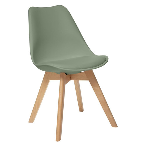 Chaise "Baya" kaki pieds en bois de hêtre - 3S. x Home - Chaise design et tabouret design