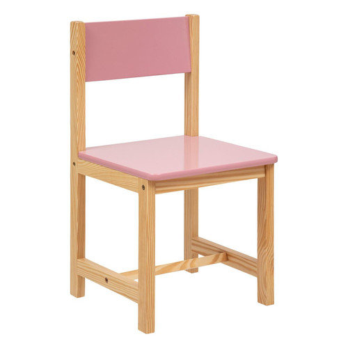Chaise rose en pin et bois "Classic"