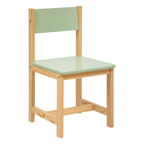 Chaise verte en pin et bois "Classic"