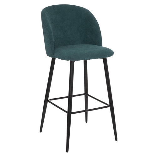Chaise de bar "Céleste" vert jade velours côtelé pieds noirs métal - 3S. x Home - Chaise design et tabouret design