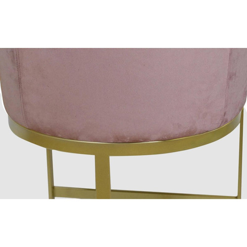 Chaise de bar Noellie Velours Rose Pieds Or