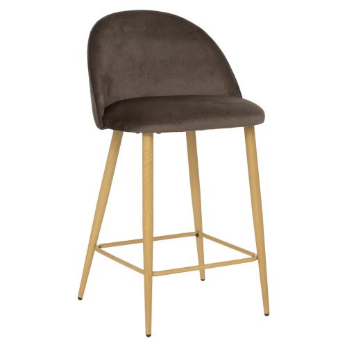 Chaise de bar SLANO gris taupe - 3S. x Home - Cuisine salle de bain