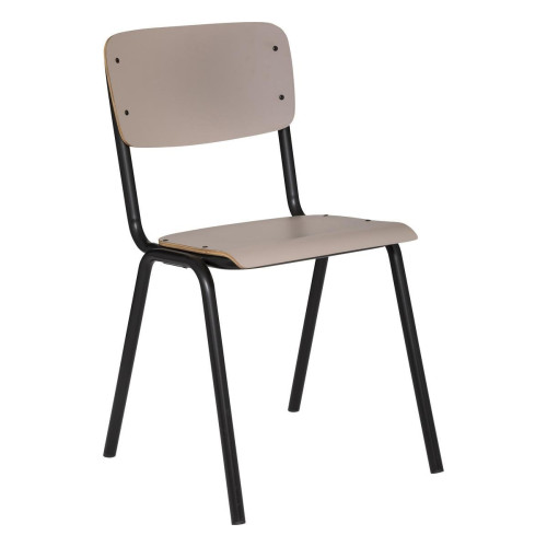 Chaise d'écolier "Kiel" bois et métal taupe 3S. x Home  - Chaise de bureau