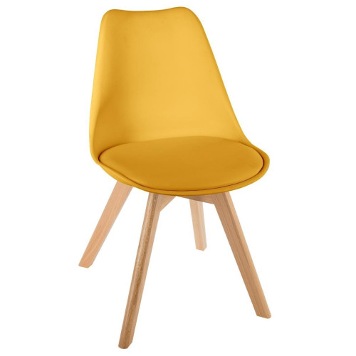 Chaise Diner Jaune Baya 3S. x Home  - Chaise jaune design