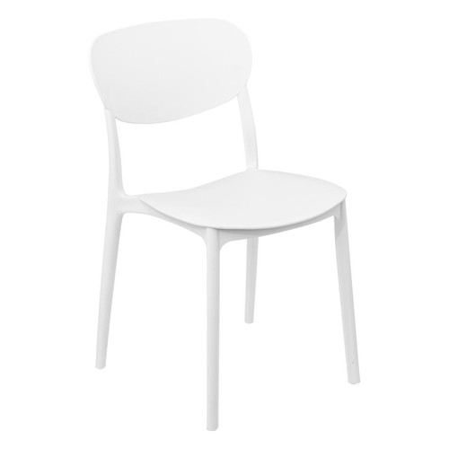 Chaise empilable en plastique "Plasta" blanc  3S. x Home  - Chaises Blanche