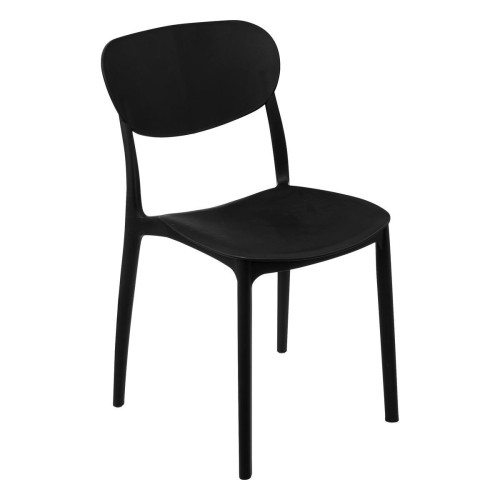 Chaise empilable plastique noir "Plasta" 3S. x Home  - Chaises Noir