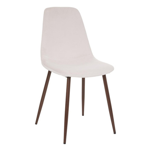 Chaise "Roka" ivoire en velours 3S. x Home  - Chaise design et tabouret design