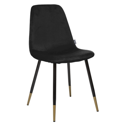 Chaise scandinave "Gold Tyka" en  velours noir - 3S. x Home - Chaise design et tabouret design