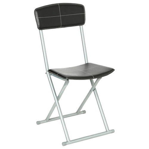 Chaise pliante simili cuir noir 3S. x Home  - Chaise design et tabouret design