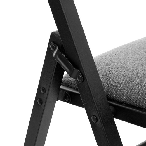Chaise pliante tissu gris chiné