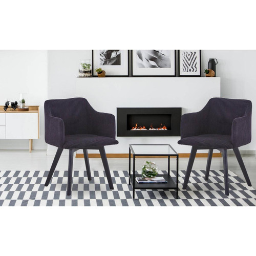 Chaise style scandinave Candy Velours Noir