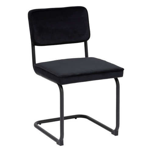 Chaise en velour Sersi noir  3S. x Home  - Chaise velours design