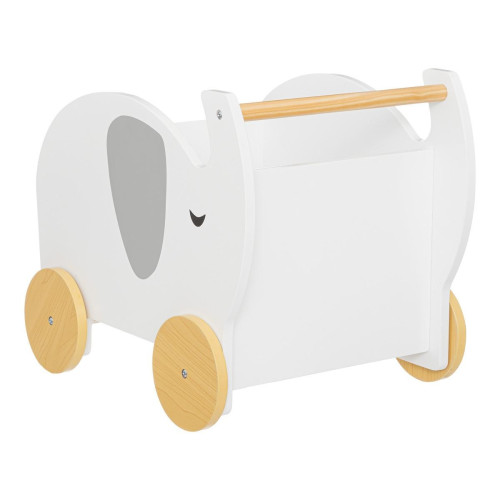 Chariot enfant "Éléphant" bois blanc 35x39 cm 3S. x Home  - Commode enfant blanche