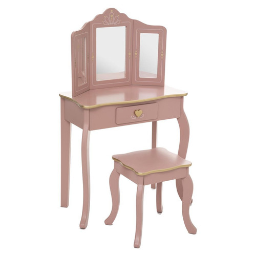 Coiffeuse + Tabouret Sissi - Coiffeuse rangement