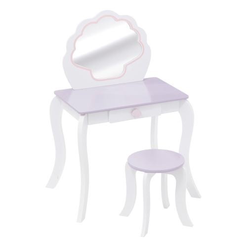 Coiffeuse et tabouret enfant "Sirène" L70,5cm blanc - 3S. x Home - Deco enfant design