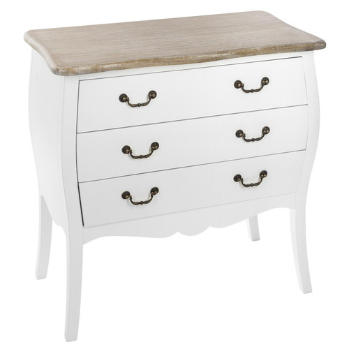 Commode chrysa naturel 3 tiroirs 3S. x Home  - Commode blanche design