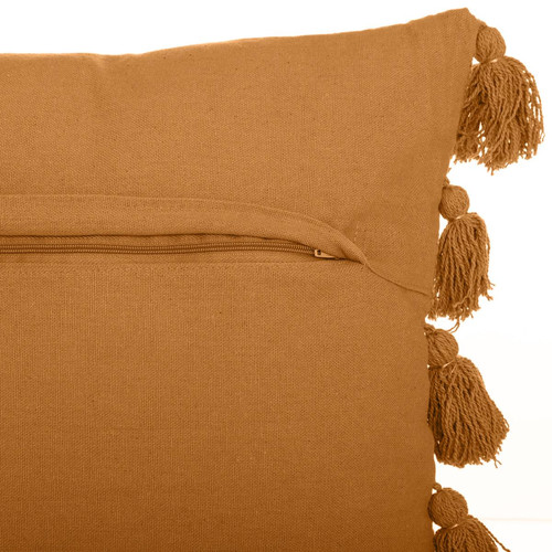 Coussin à pompons "Gypsy" ocre rouille 50x50 3S. x Home  - Coussin design