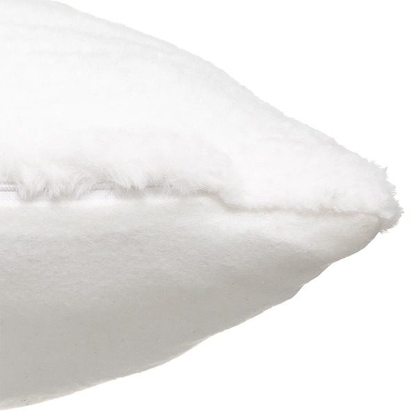 Coussin fourrure manoir blanc 45X45 cm