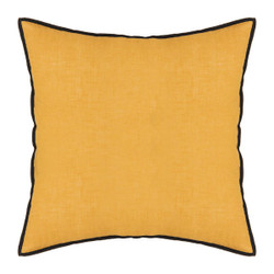 Coussin "Linah" coton jaune ocre 45x45 cm