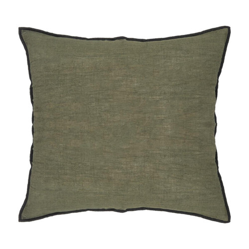 Coussin "Linah" coton vert kaki 45x45 cm