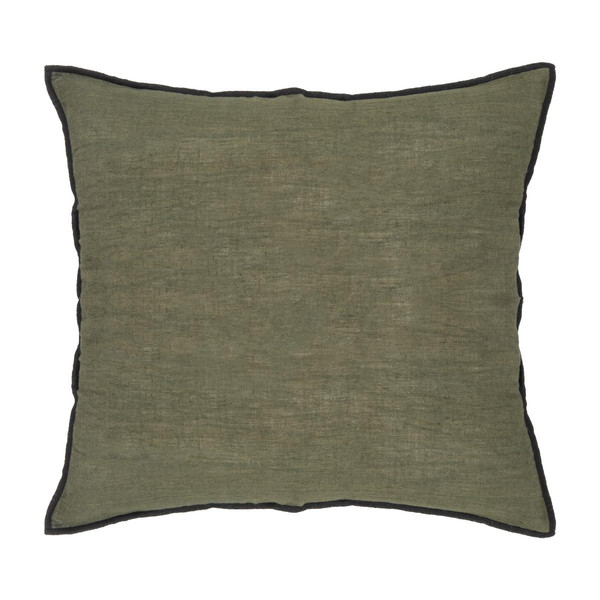 Coussin "Linah" coton vert kaki 45x45 cm