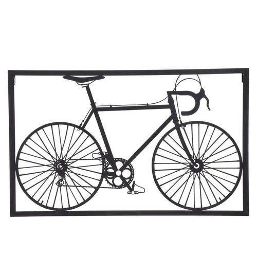 Déco Mur Métal Vélo Loft 75 x 46 Noir