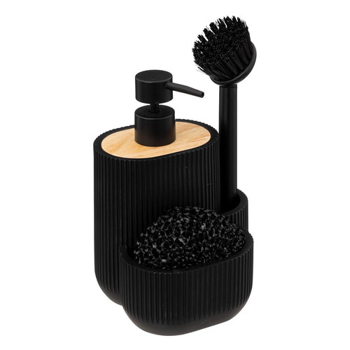 Distributeur savon avec accessoires 500ml noir "Blackwood"  3S. x Home  - Accessoire cuisine design