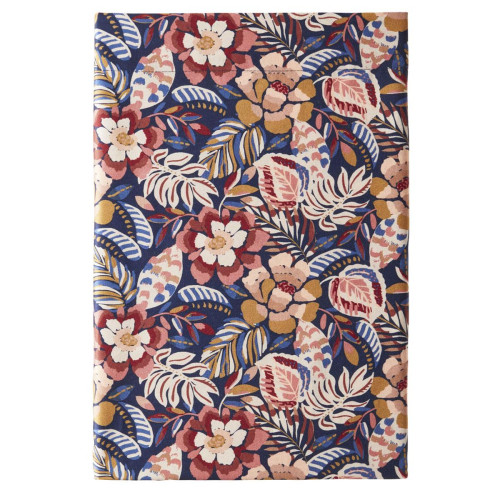 Drap plat imprimée en satin de coton, Folk-flowers Essix  - Housse de couette multicolore