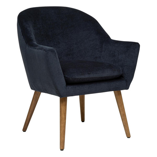 Fauteuil tissu bleu SINEL  3S. x Home  - Pouf et fauteuil design