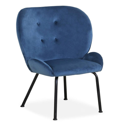 Fauteuil Velours Bleu Coco - 3S. x Home - 3s x home fauteuil