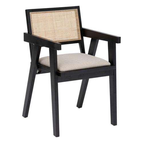 Fauteuil de table "Kolia" noir 3S. x Home  - Pouf et fauteuil design