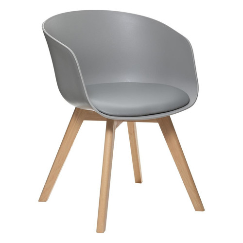 Fauteuil diner "Baya" gris souris 3S. x Home  - Deco meuble design scandinave