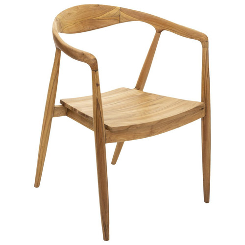 Fauteuil Diner Teck Miyako Naturel Beige 3S. x Home  - Pouf et fauteuil design